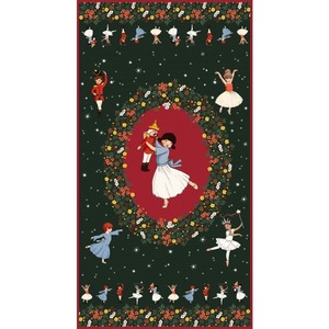 USAコットン パネル NUTRACKER PANEL くるみ割り人形 バレエ クリスマス マイケルミラー 布幅約110cm×60cm mi110