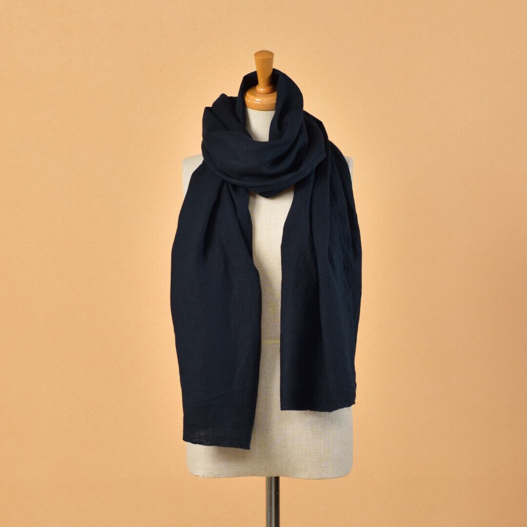 prit プリット 平織りリネンストール・ネイビー