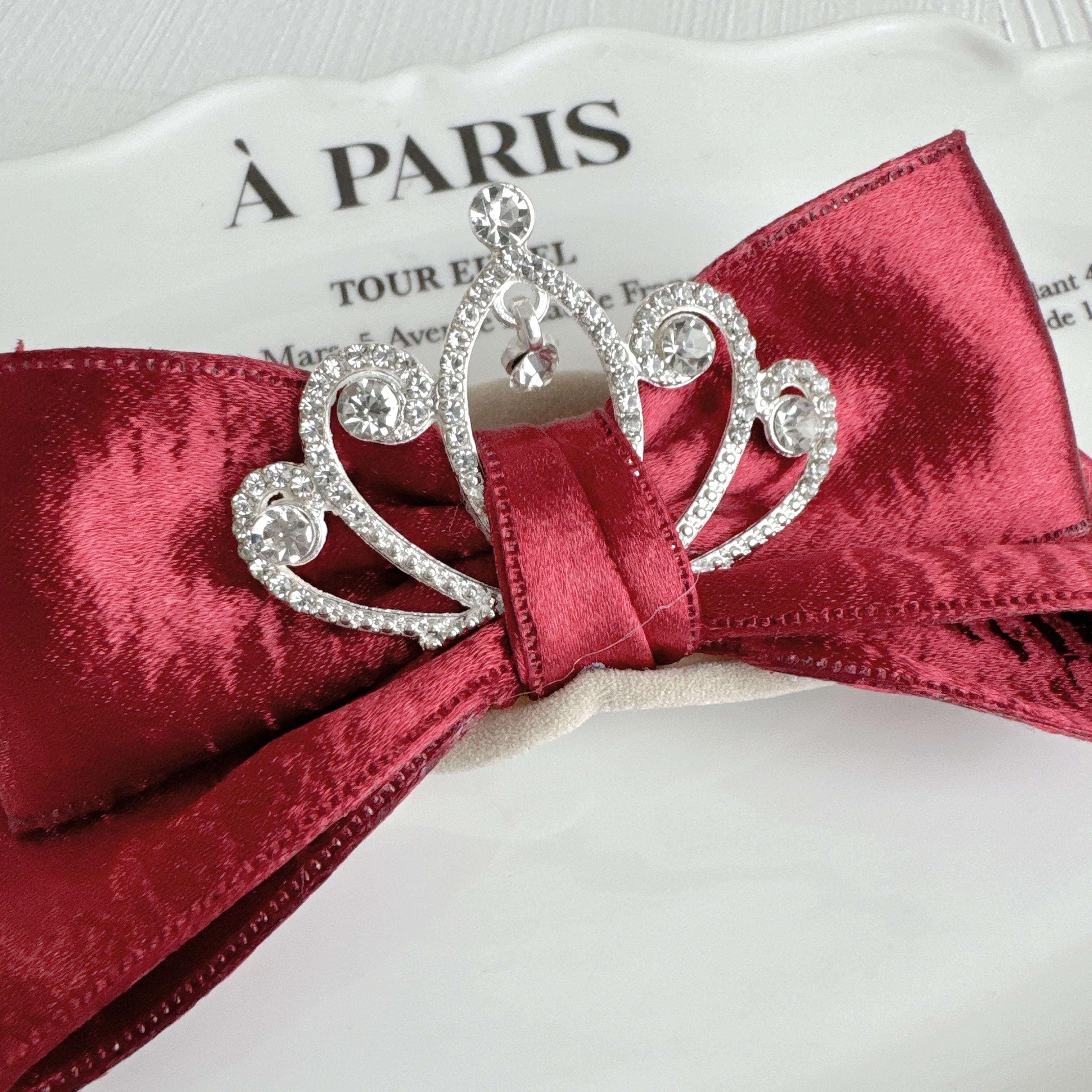 クラウン付きのキラキラおリボンヘアバンド