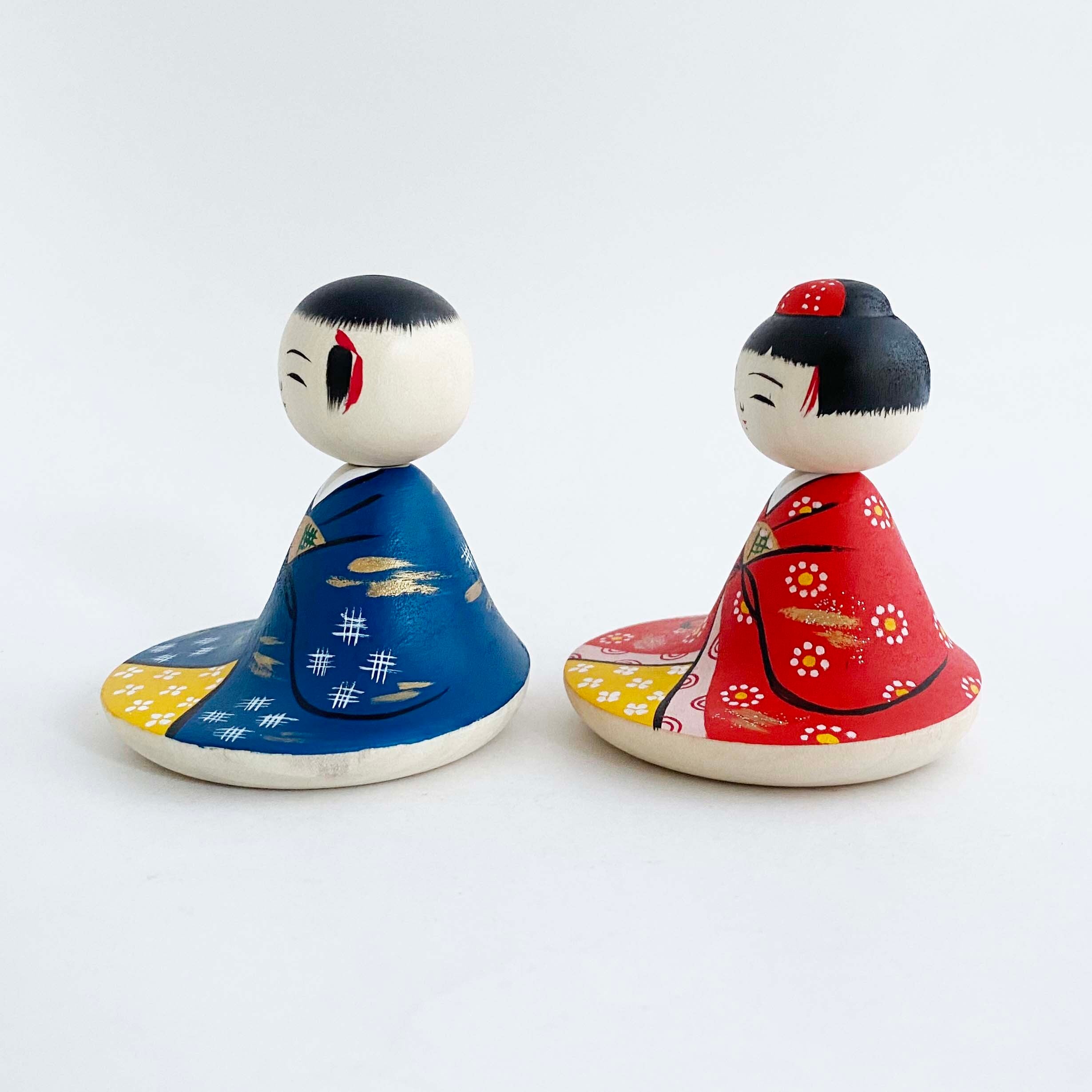 復刻 昭和の雛こけし（小ペア）描彩／笹原綾工人
