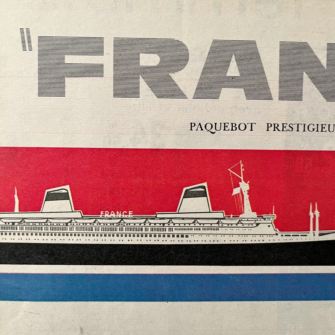 1961 広告＞ フランス・モービル石油 船 ヴィンテージ アートポスター 