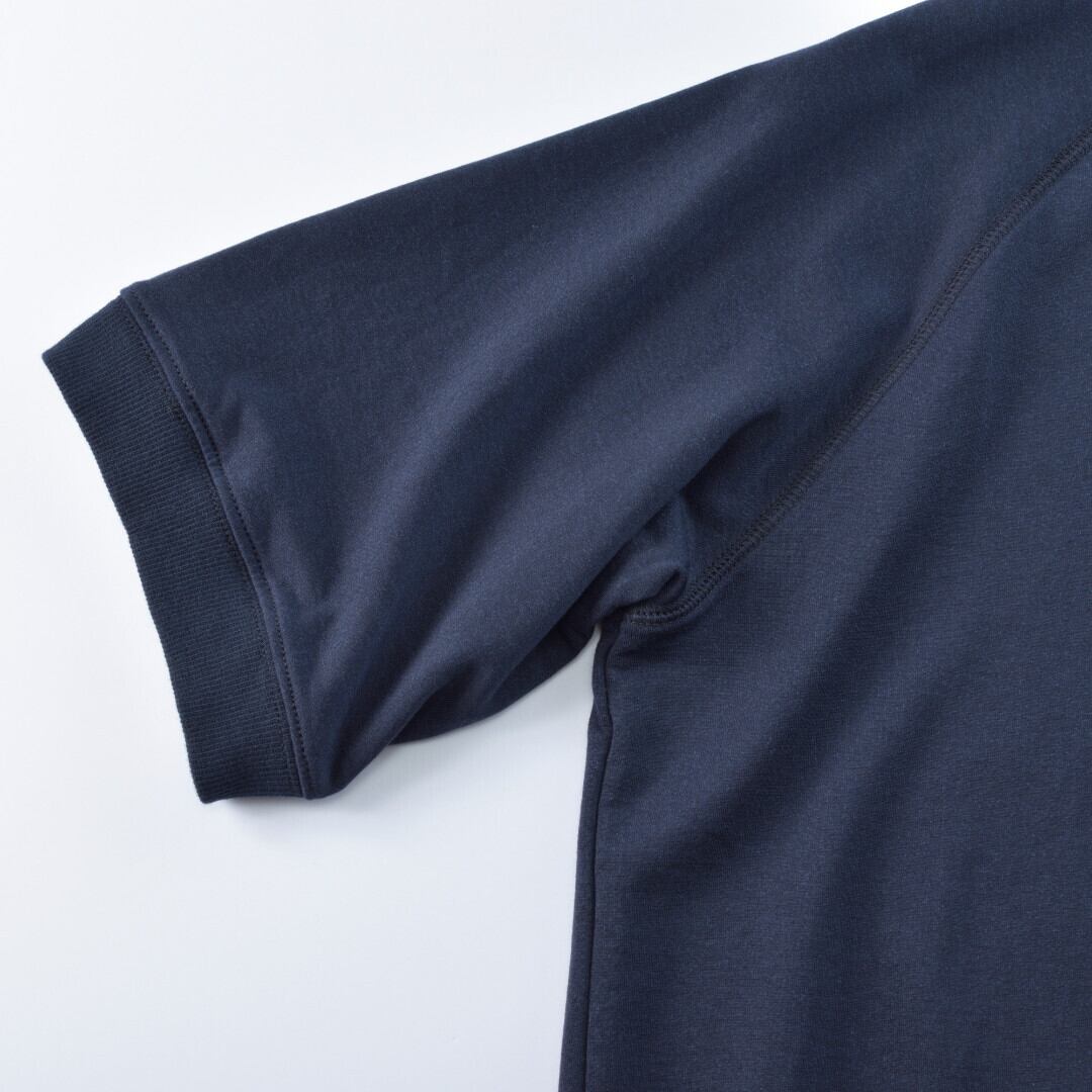 atelier naruse アトリエナルセ コットンリヨンセル裏毛半袖スウェット・ネイビー