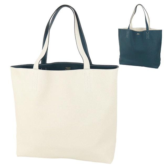 Used HERMES エルメス ドゥブルセンス 45 トリヨンクレマンス コルヴェール クレ バイカラー リバーシブル