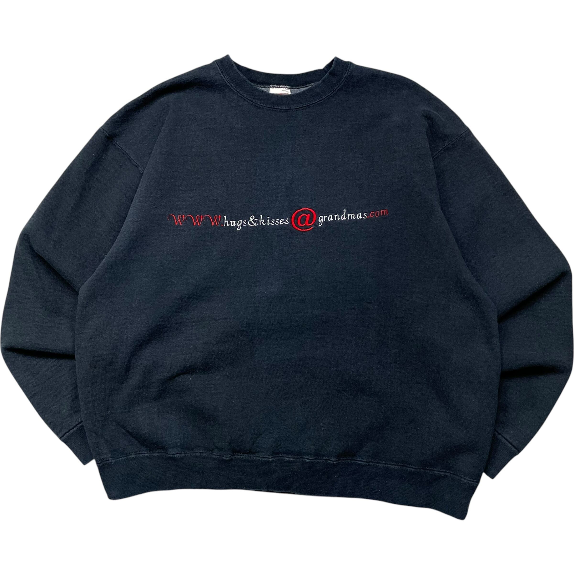 《XL》 FRUIT OF THE ROOM フルーツオブザルーツ スウェット メールアドレス 刺繍 ブラック no.5149