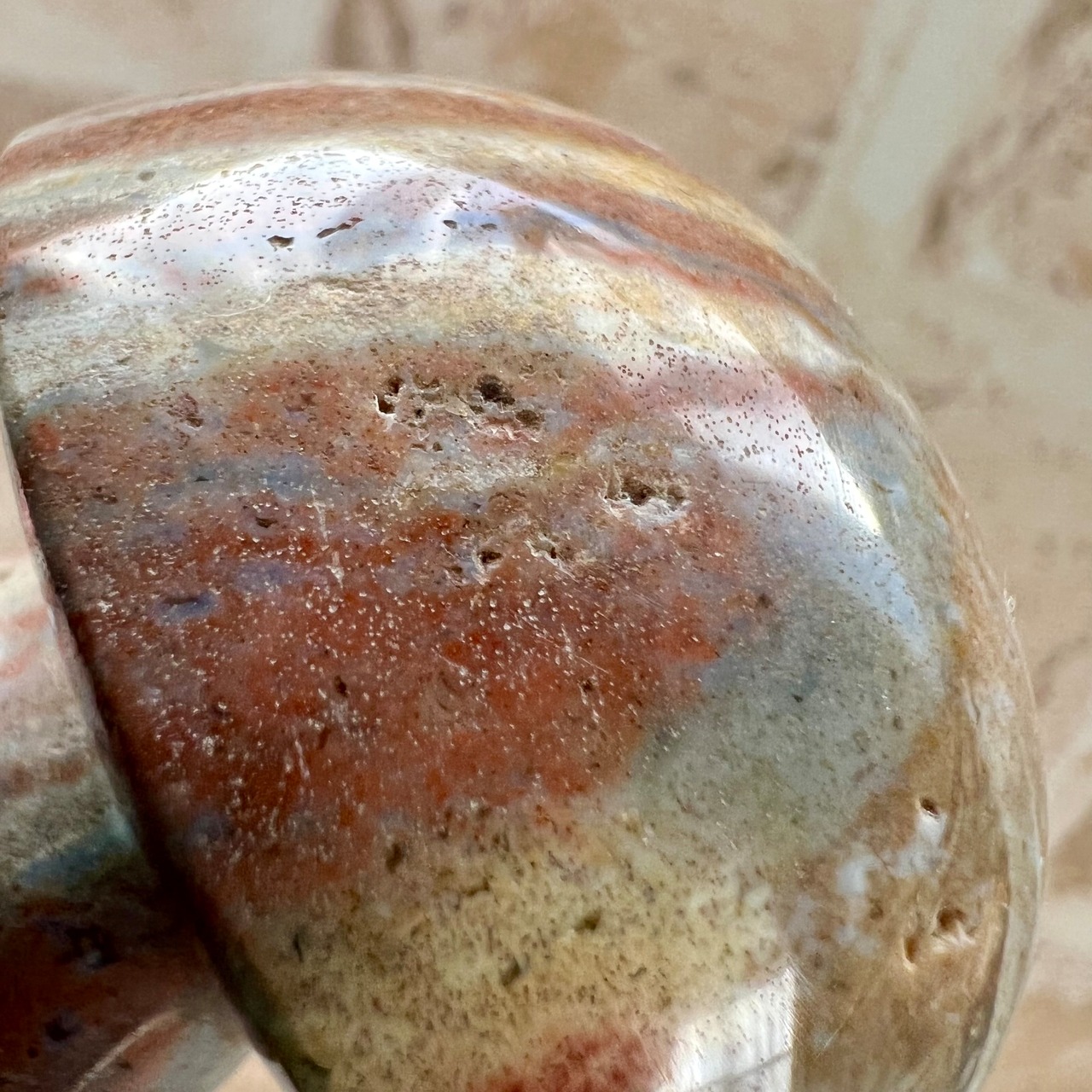 オーシャンジャスパー＊マッシュルーム102＊きのこ＊天然石カービング＊天然石インテリア＊置き物