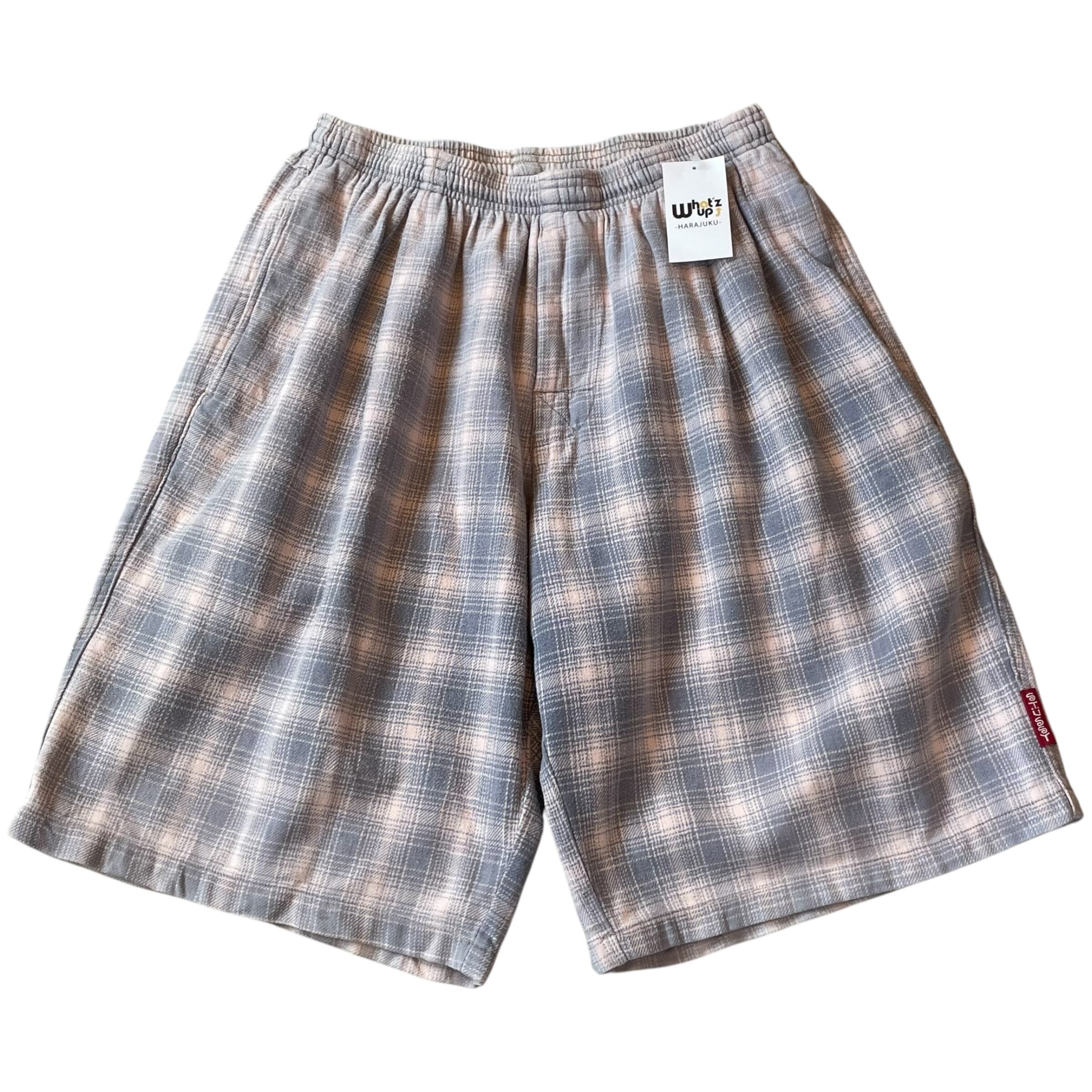80s STUSSY "ombre check" cotton shorts