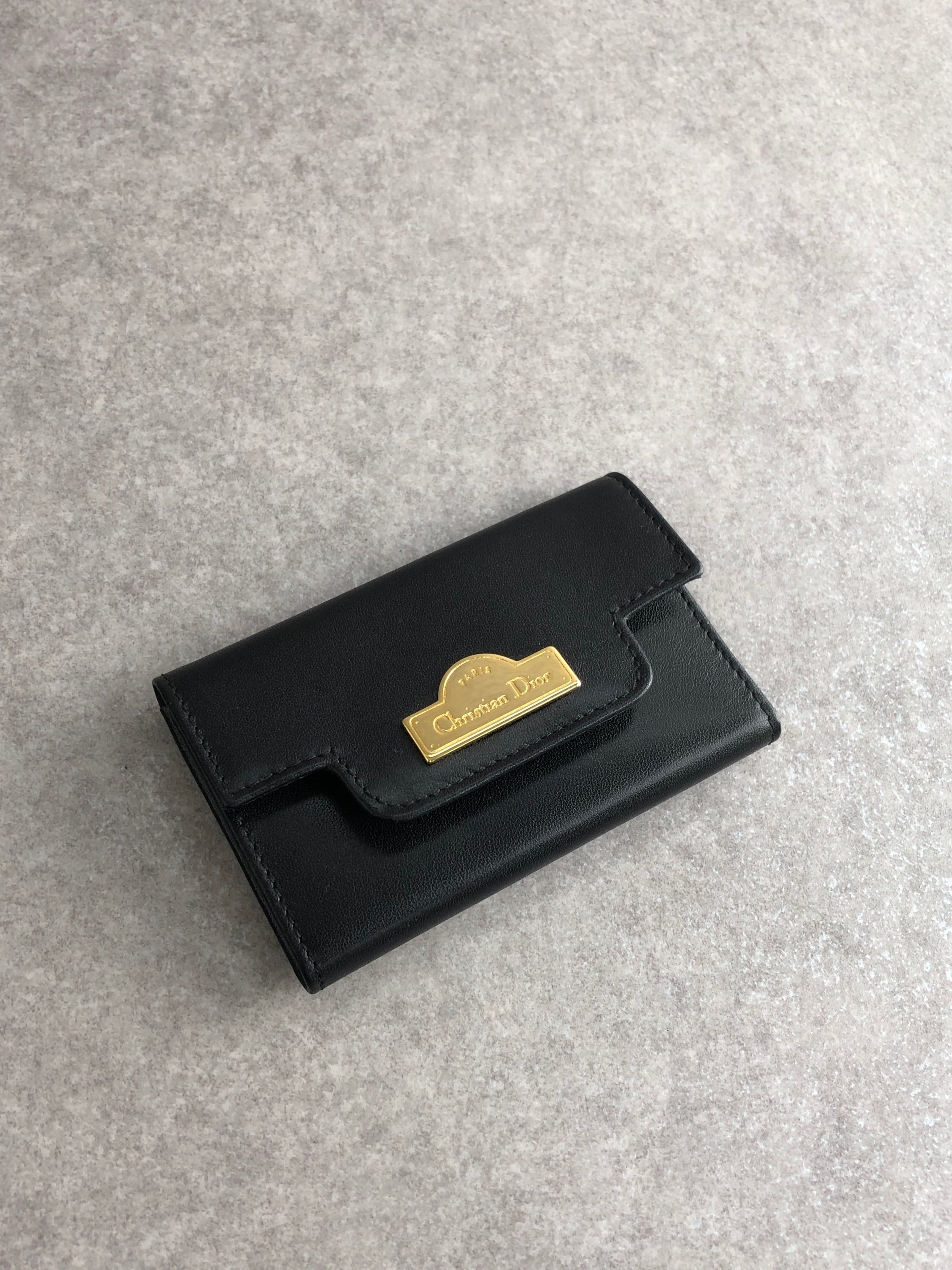 Christian Dior クリスチャン ディオール キーケース ブラック ロゴプレート レザー 6連 vintage ヴィンテージ オールド s324bp