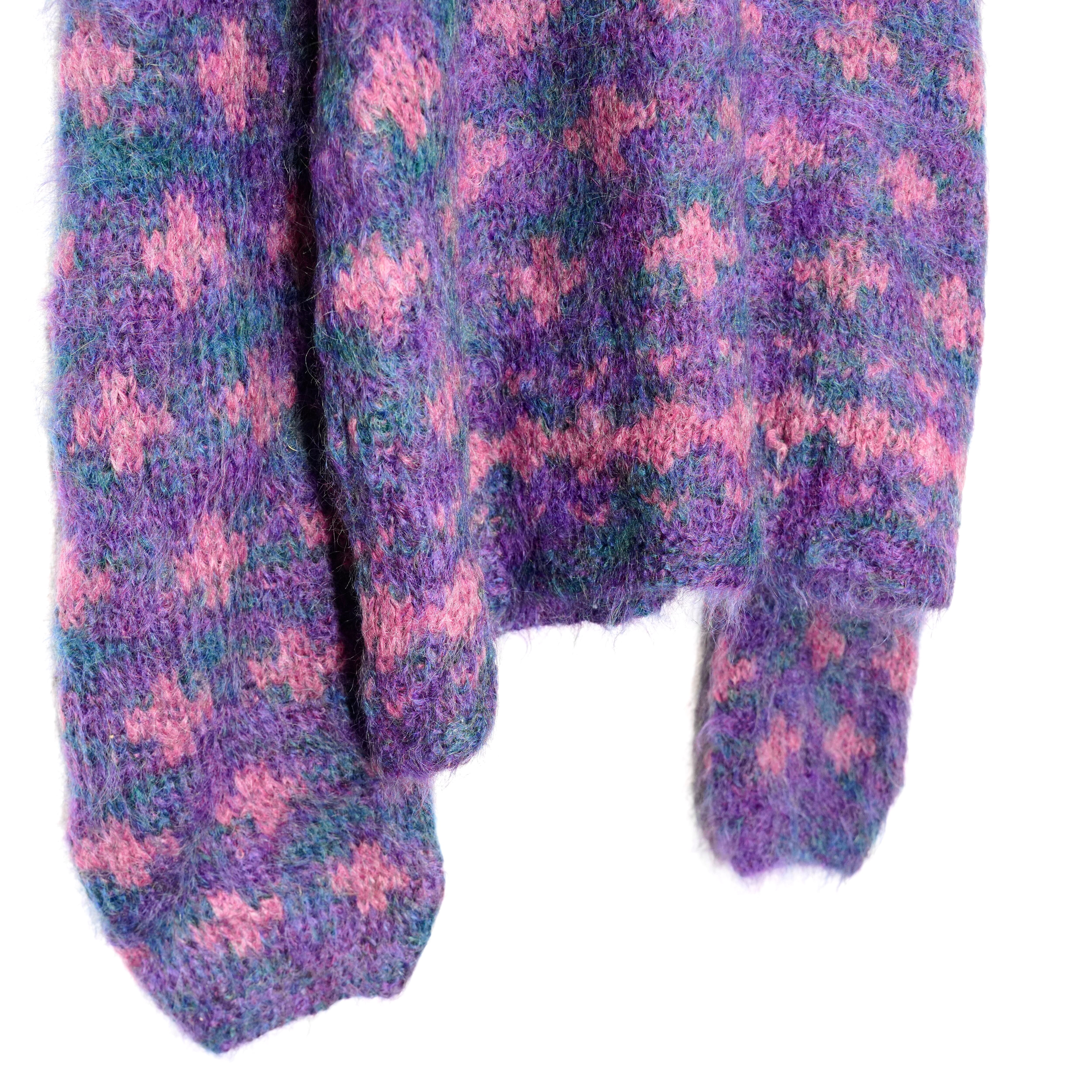 USA VINTAGE PATTERNED DESIGN MOHAIR KNIT CARDIGAN/アメリカ古着柄