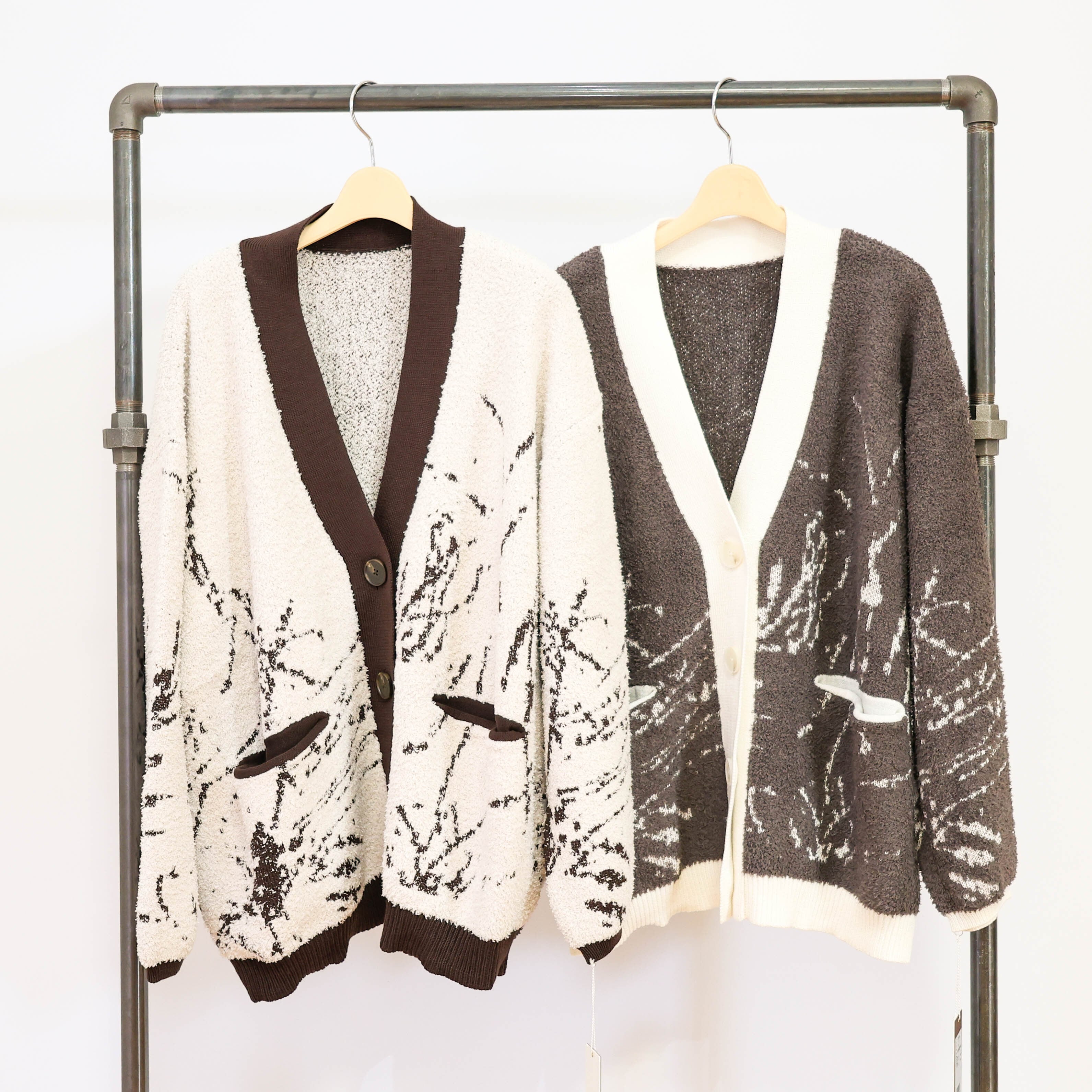 ayane(アヤン) 875834】ニットジャガードモフモフカーディガン