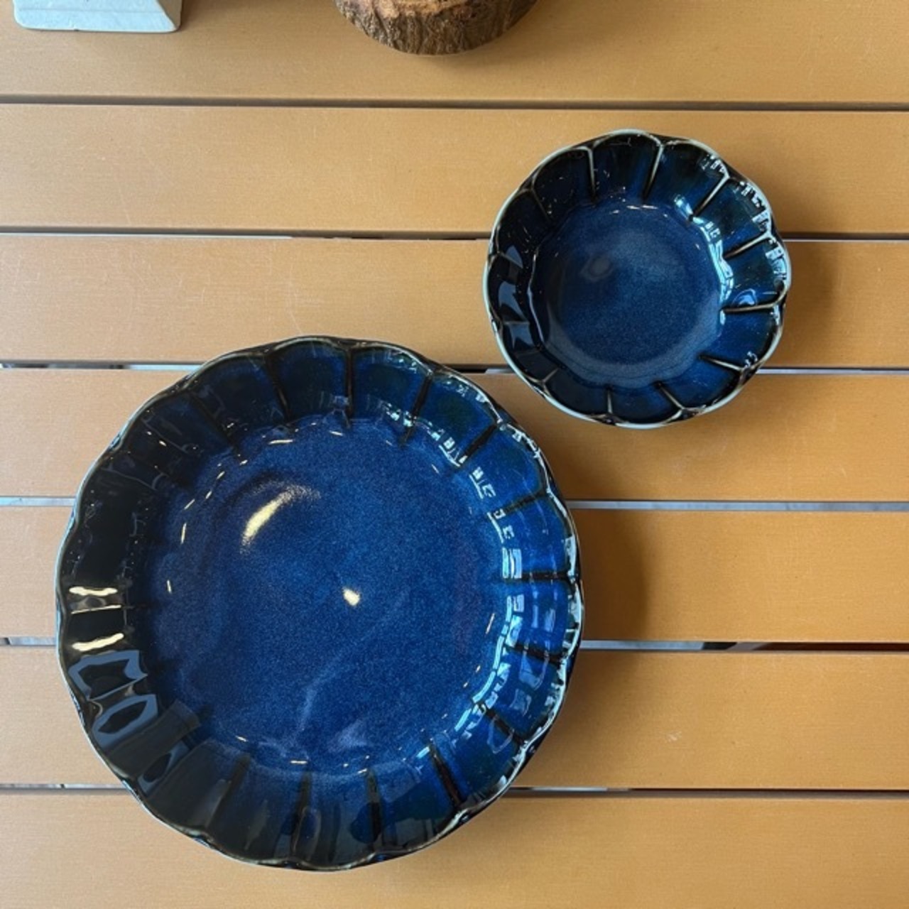 Vintage深皿　Navy　美濃焼　ネイビー　ケーキ皿　ボウル　パスタ皿　深皿　和食器　陶器　織部