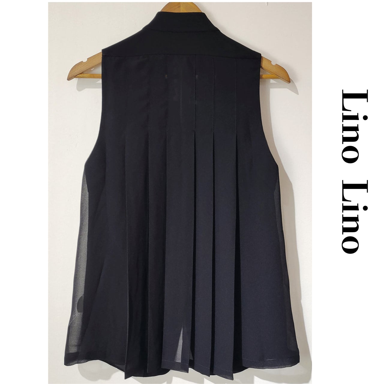 Pleats Sleeveless Hip-length Vest L00867