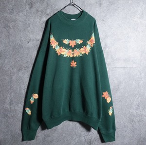 90s "FRUIT OF THE LOOM" Momiji Print Sweat