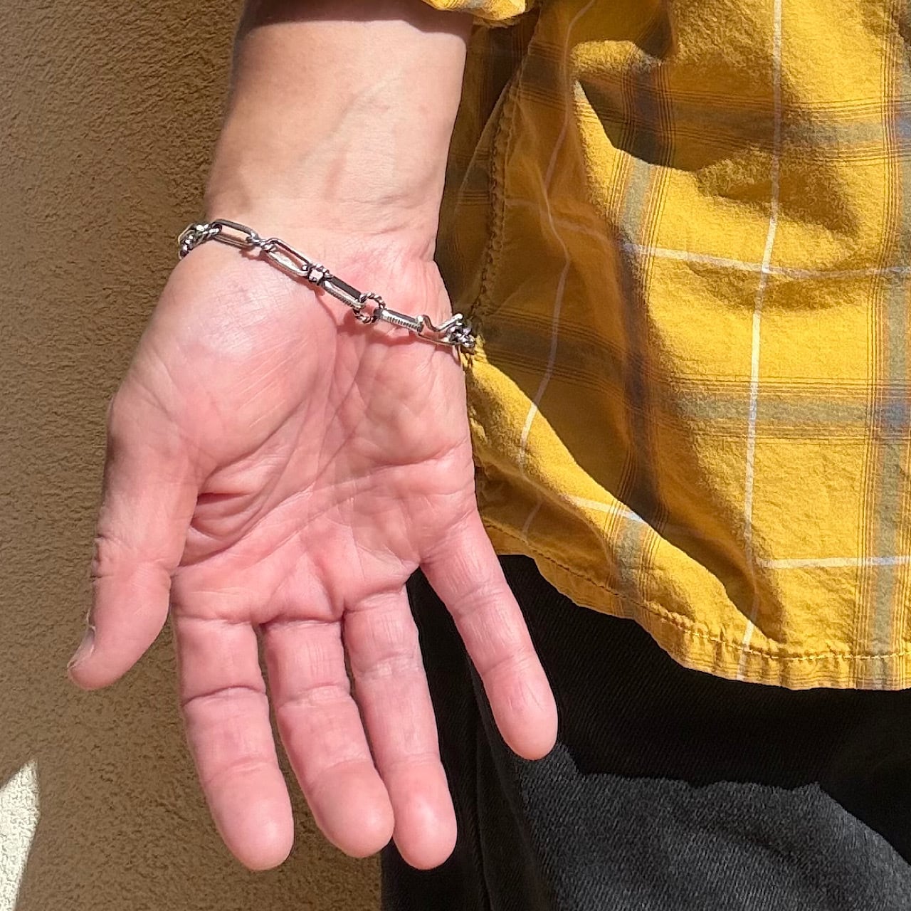 Navajo Chain Bracelet （Half Round Stamped Link） Size L-XL ナバホ