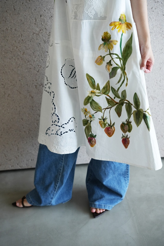 vintage lace skirt white*strawberry