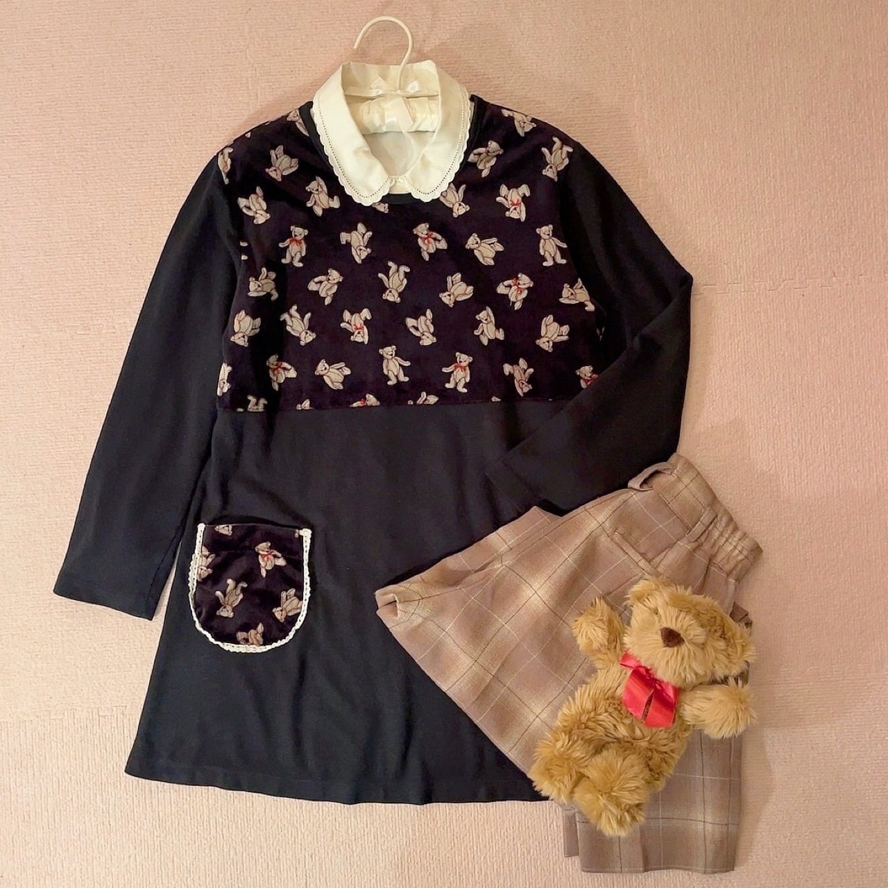 velours bear lale pocket tunic