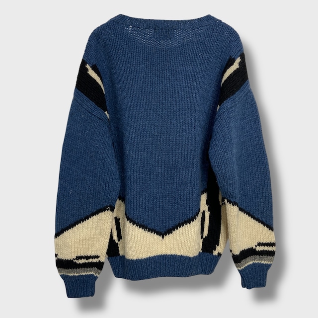 80s Woolrich ウールリッチ ウールニット アニマル 鴨 L相当