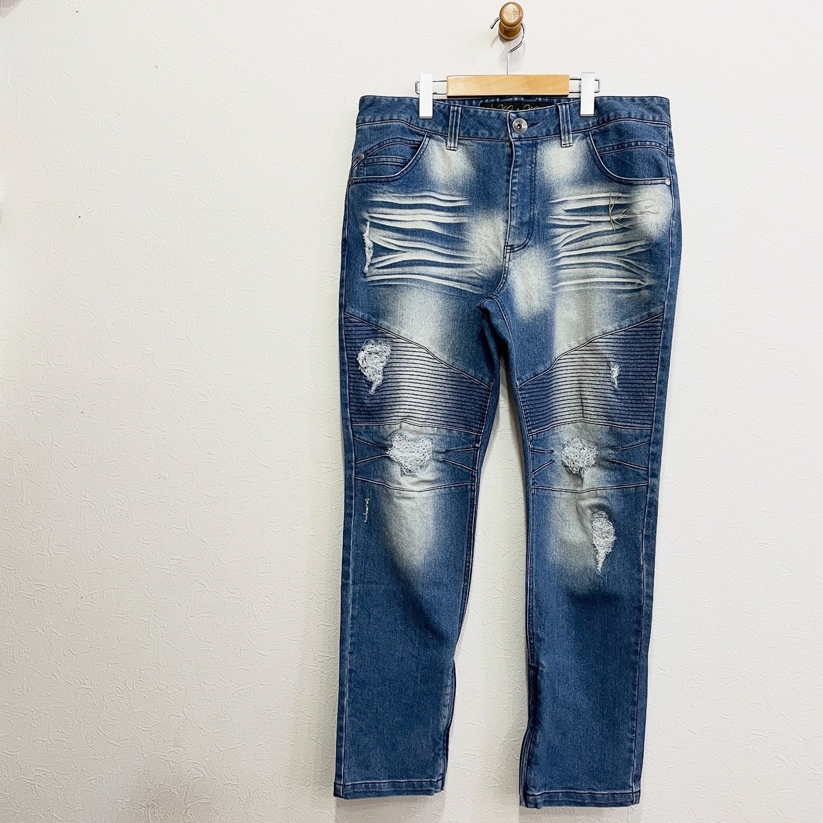 KARL KANI 【ライダース ダメージ デニムパンツ】 カールカナイ 