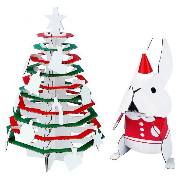 hacomo Kids ダンボール工作 クリスマスツリー＆うさぎ | Creative