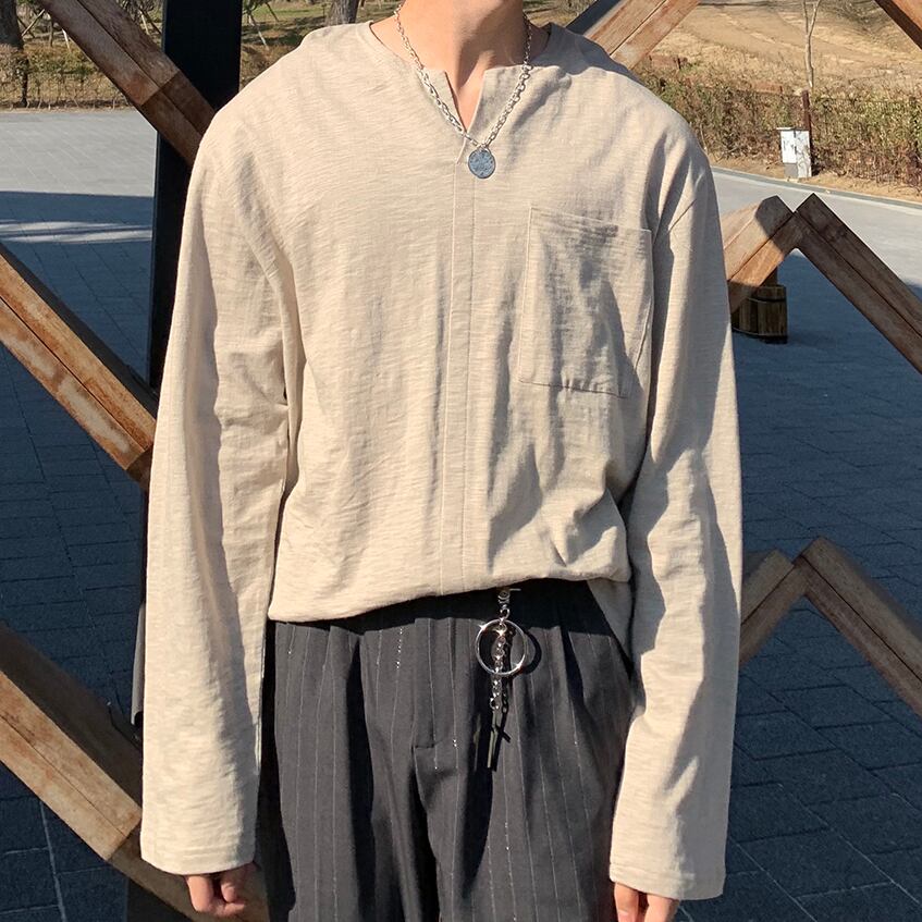 全3色 ロンT カットソー 無地 カジュアル おしゃれ シンプル