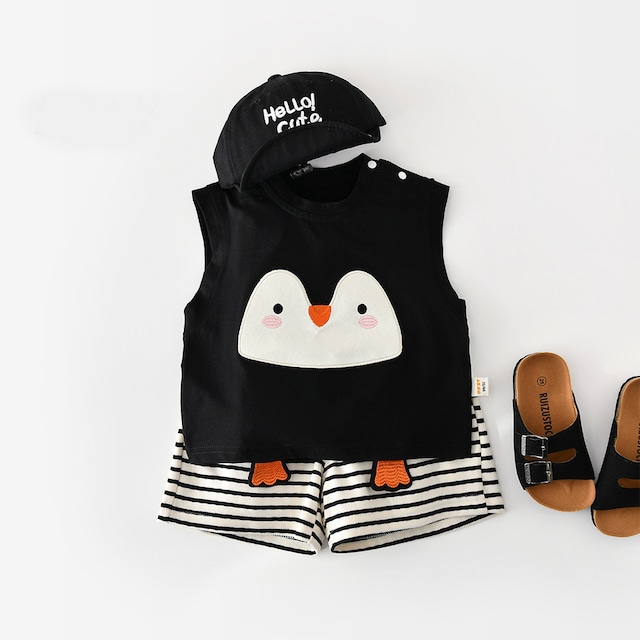 【BABY&KID】可愛いペンギンセットアップ