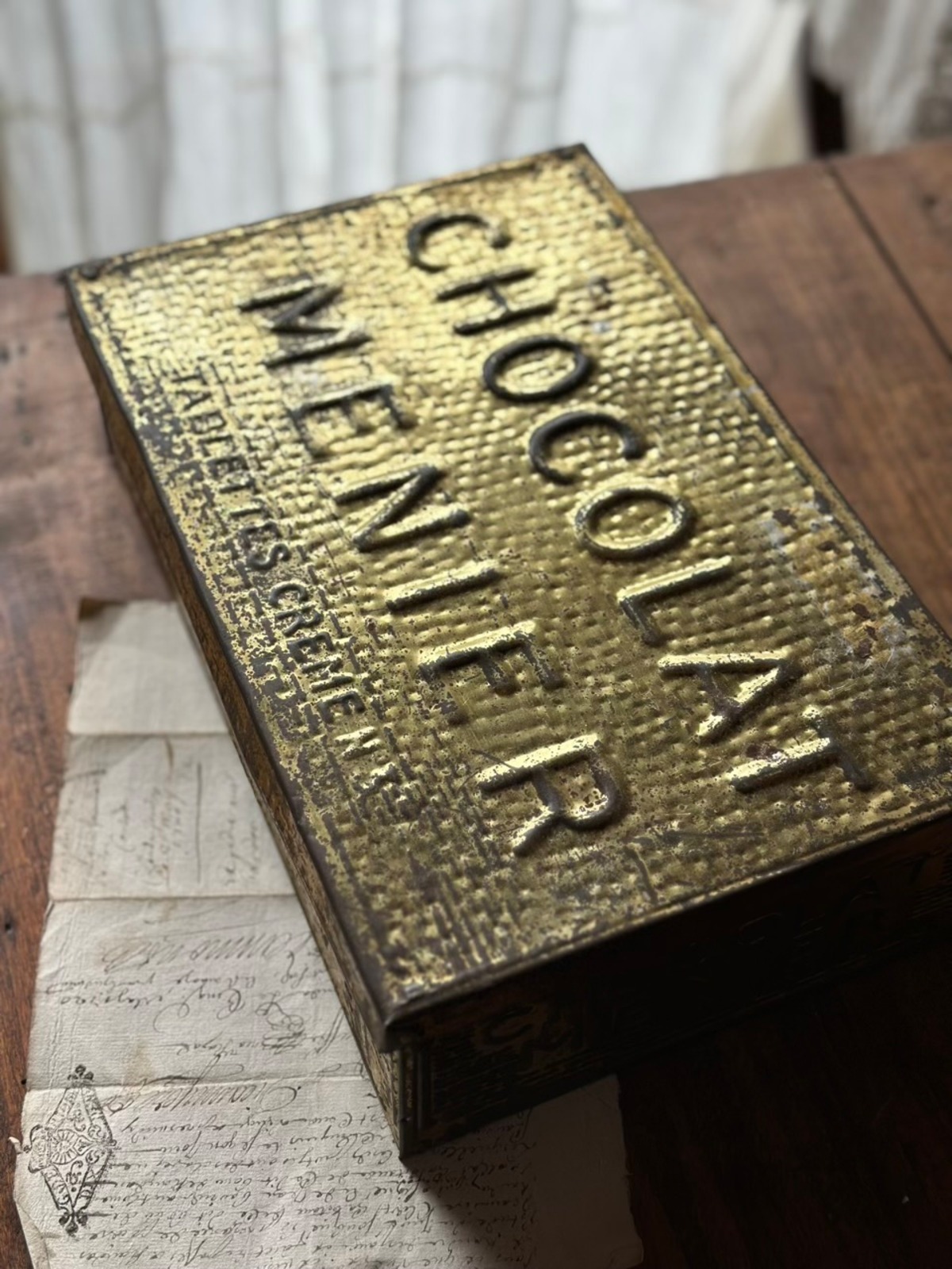 ショコラムニエのTIN缶 CHOCOLAT MENIER 長方形 | Brocante de La 