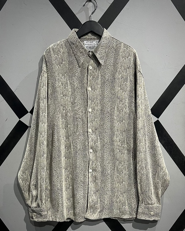 【X VINTAGE】80's Python Pattern Euro Vintage L/S Shirt