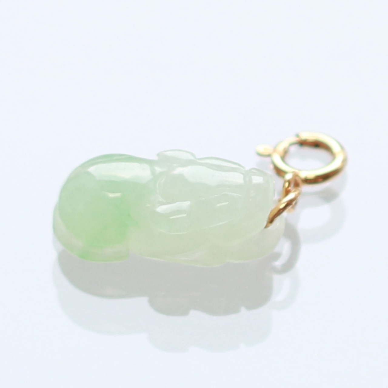 K10YG ヒキュウ「豼貅」チャーム A貨翡翠 jd_pt1276