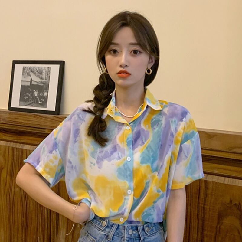 シャツ トップス サマー薄手ルーズ 大人ガーリー スウィート キュート カジュアル 夏物 YY-ファッション78155576604