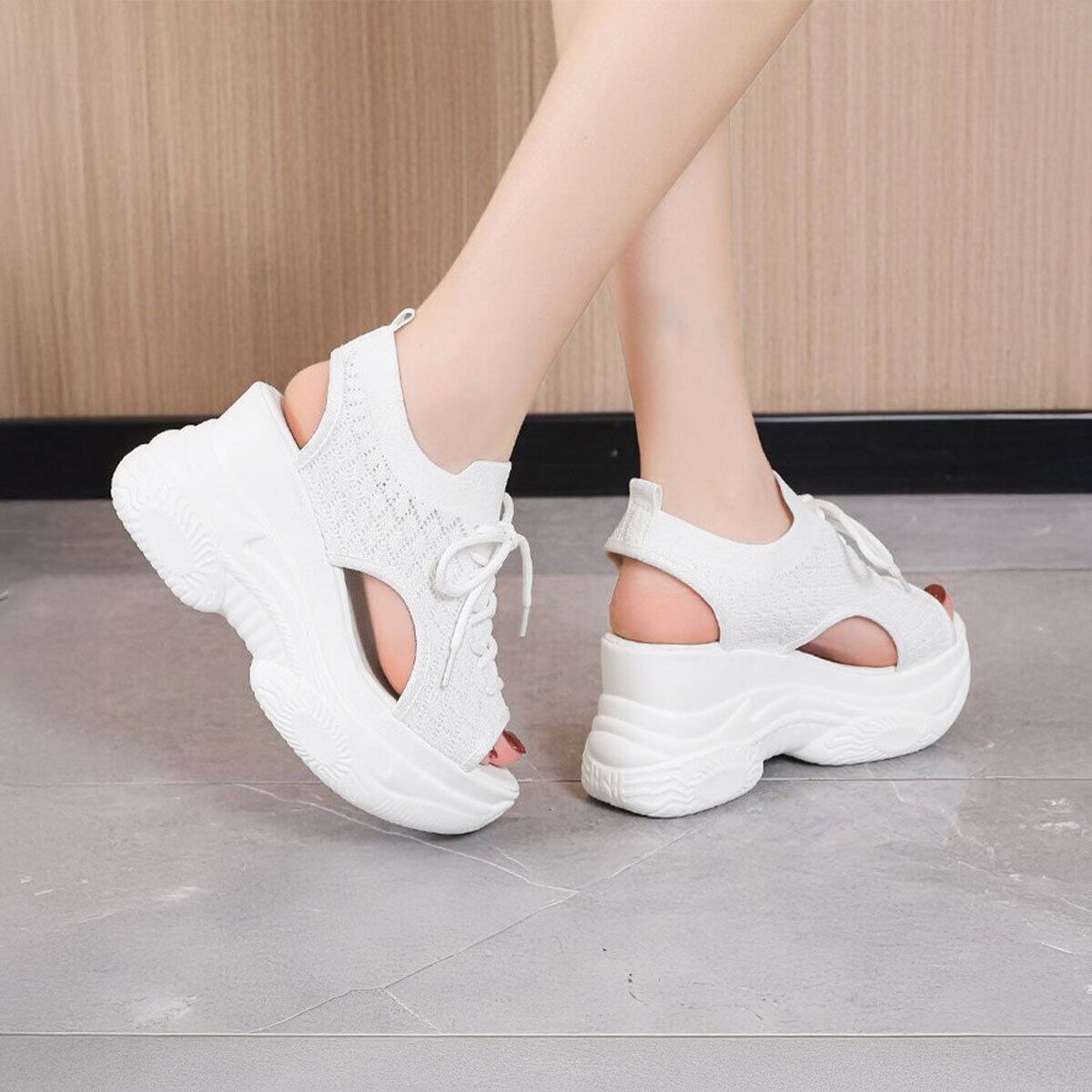 ニット サンダル レディース 春夏 厚底 韓国 スポーツサンダル 通気性 軽量 おしゃれ 大人 カジュアル 履きやすい 歩きやすい 痛くない 大人可愛い 大人女子