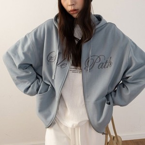 embroidered zip-up hoodie 14794
