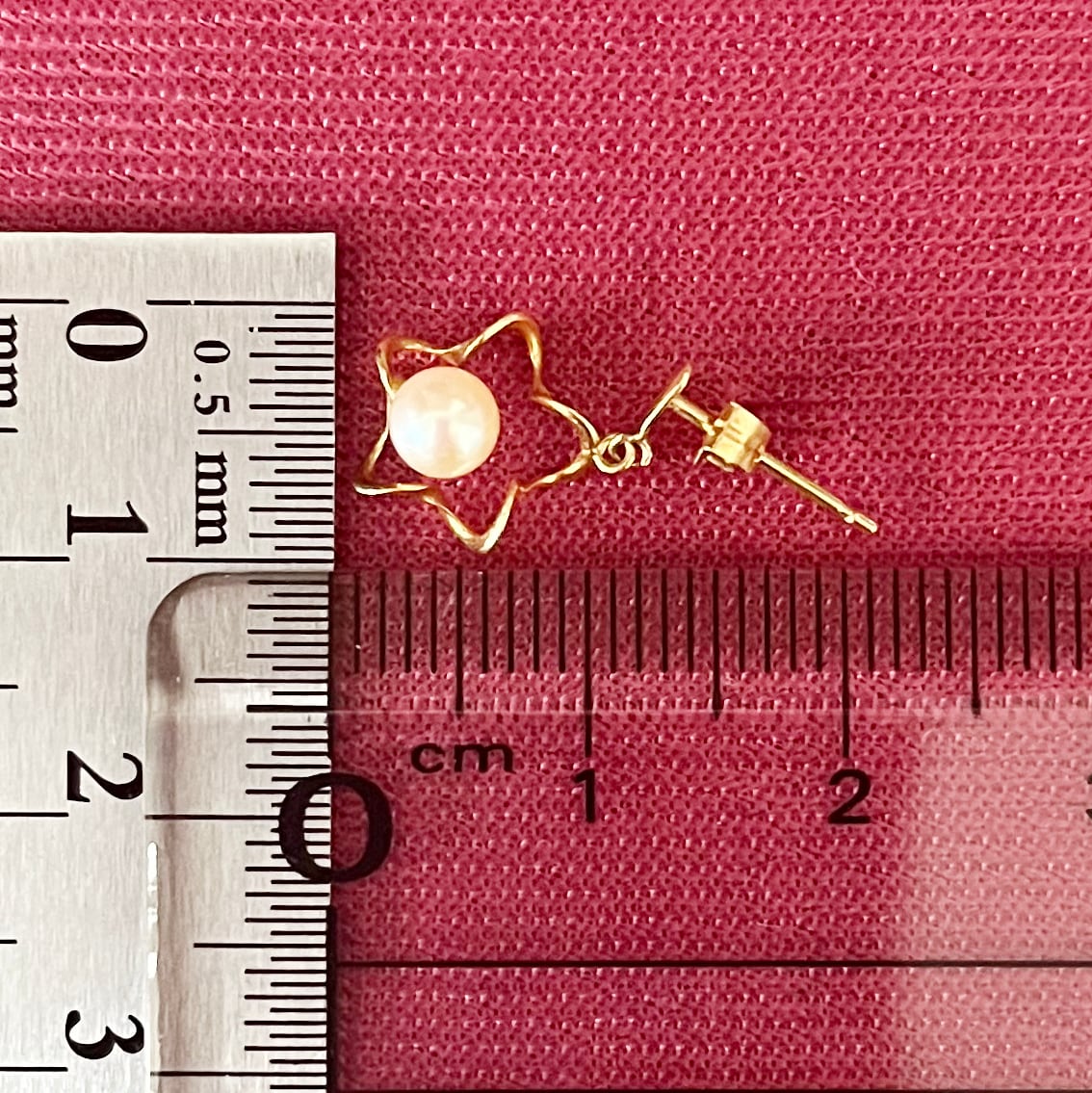 星形モチーフのパールピアスセット K18 パールピアス 星形でレトロなデザインが可愛いアイテム☆美しい