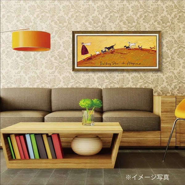 サムトフト「幸せへ向かって」Ｌサイズ ゲル加工アート アートフレーム 絵画 インテリア