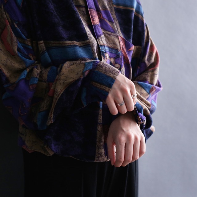 mysterious art pattern l/s fry front shirt