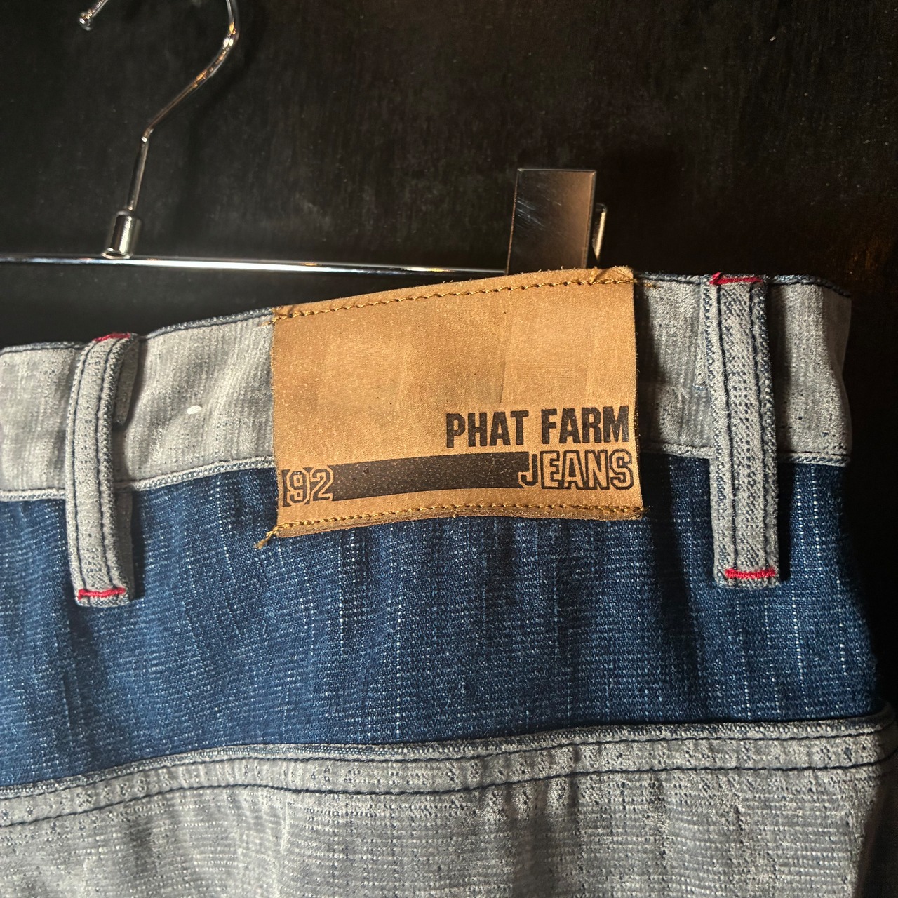 PHAT FARM ベロア調　Hip Hopワイドパンツ　コットンピーチスキン　ファットファーム　W32