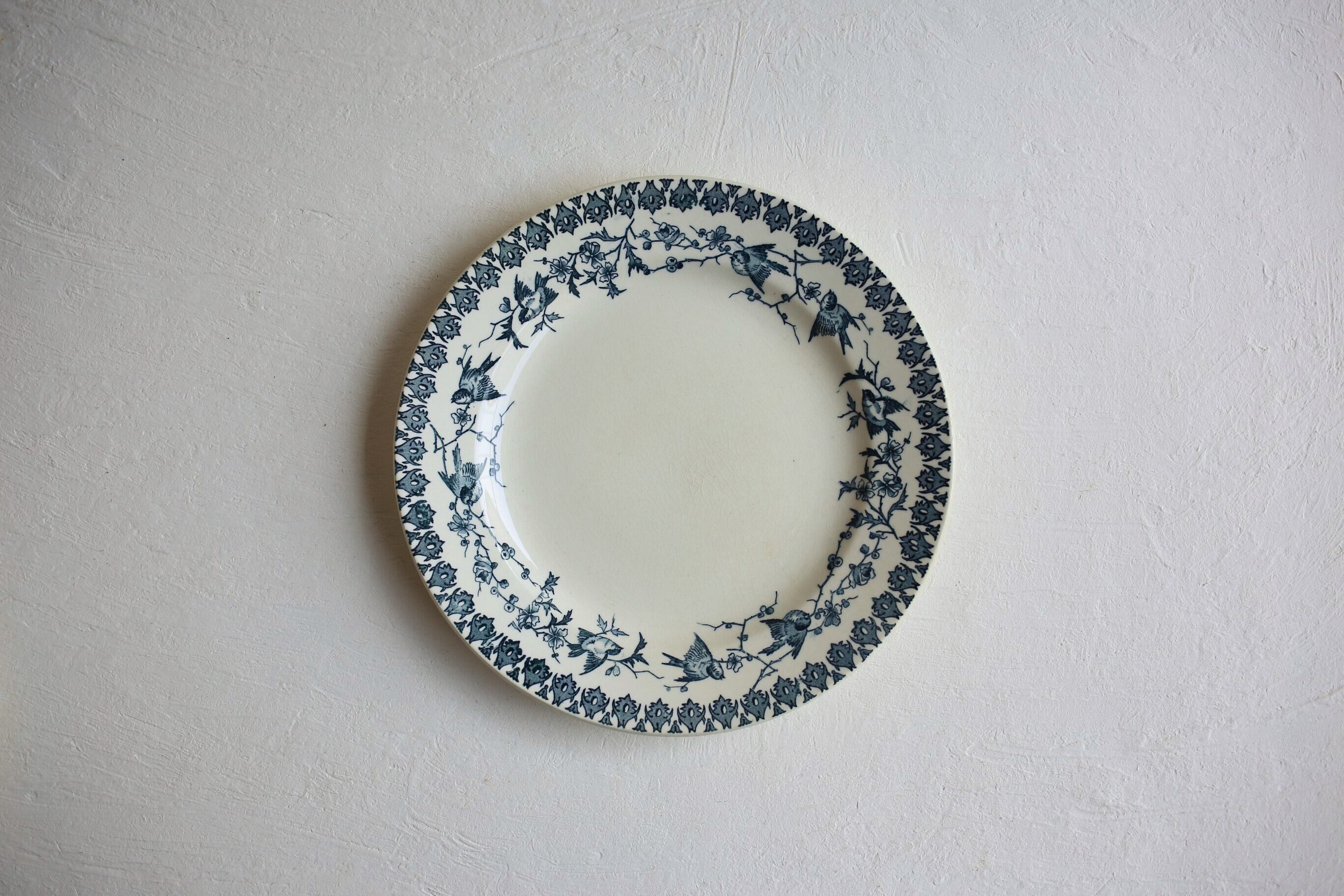 フランス アンティーク Choisy le Roi ショワジールロワ 「小鳥のガーランド」N-03017b