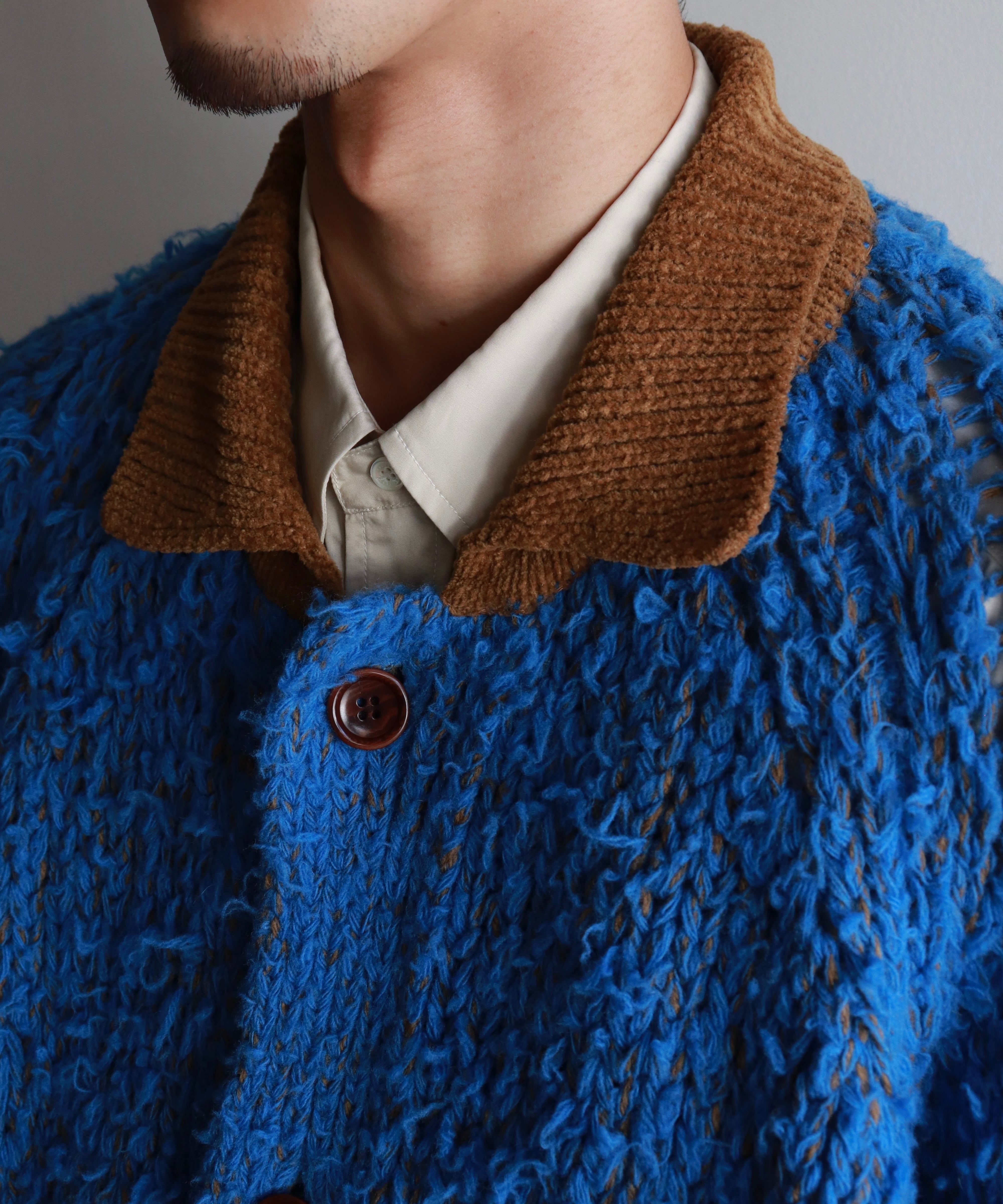 Kota Gushiken / KGAW25-K09 FISHERMAN'S WOOL FUR JACKET (LIGHT BLUE