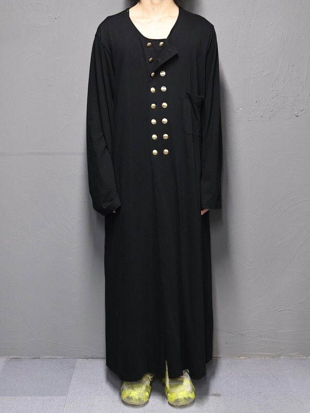 【yohji yamamoto pour homme】multi button cotton coat