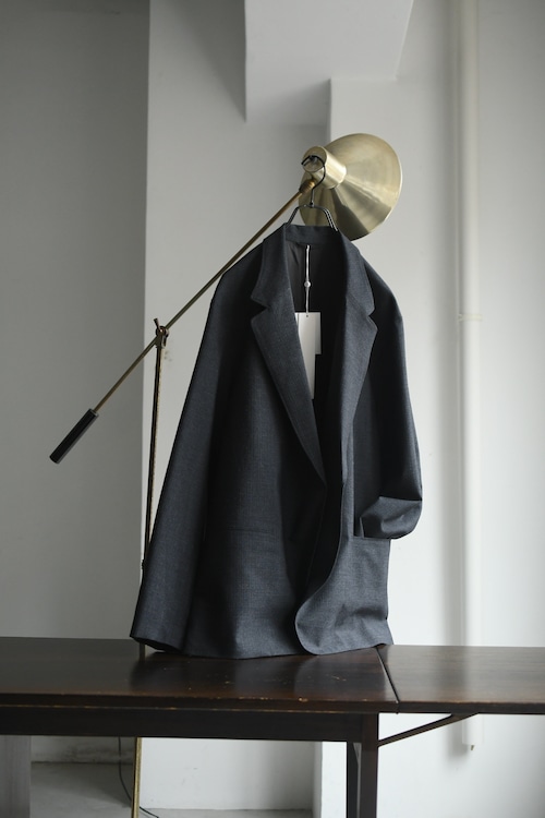blurhms / Wool Ramie Mohair Cardigan Jacket (HeatherBlack)