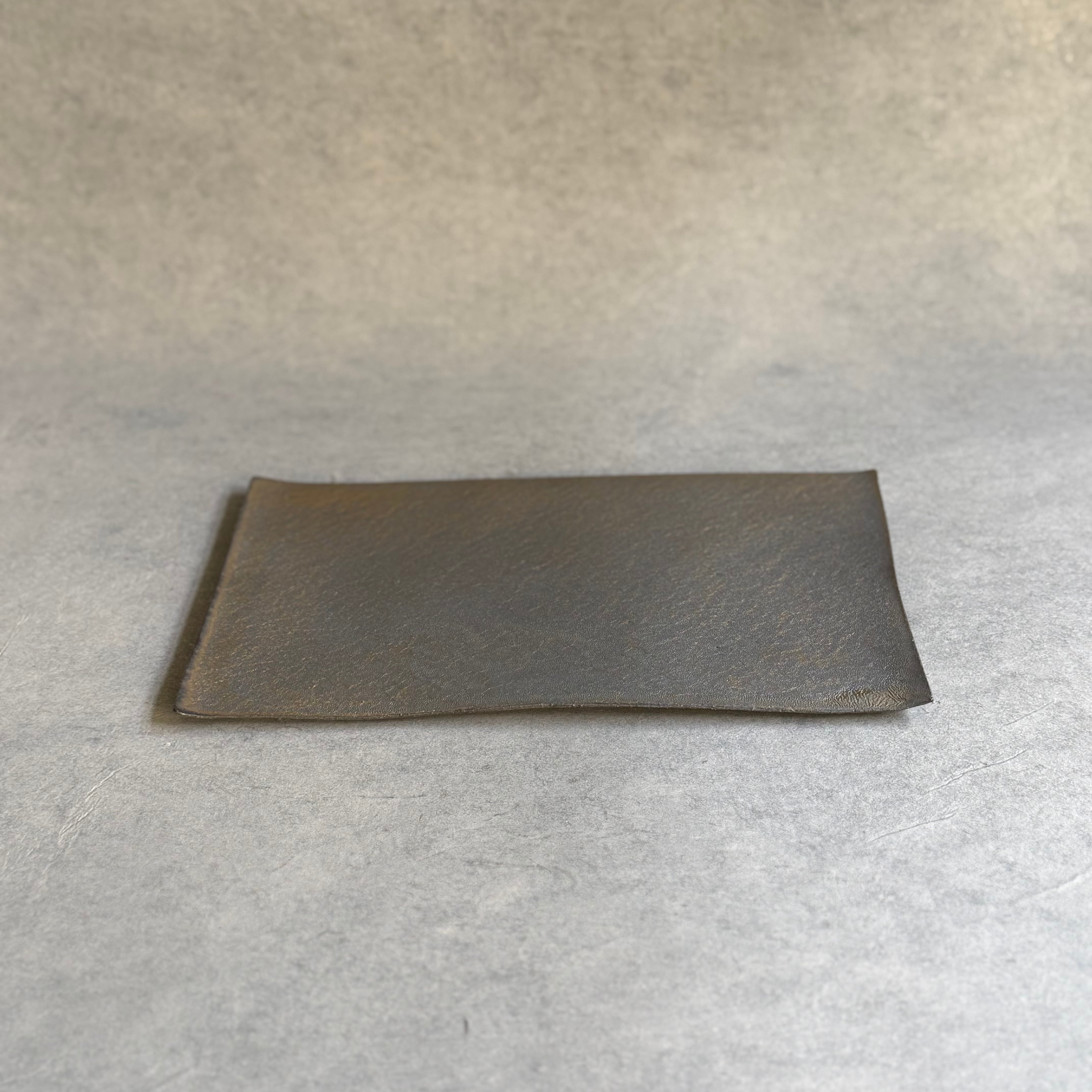 水野幸一 銅彩釉 長角皿(真鍮角型スタンド用)