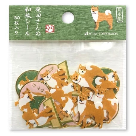 柴犬 フレークシール【柴田さん和風】 | Toroppu