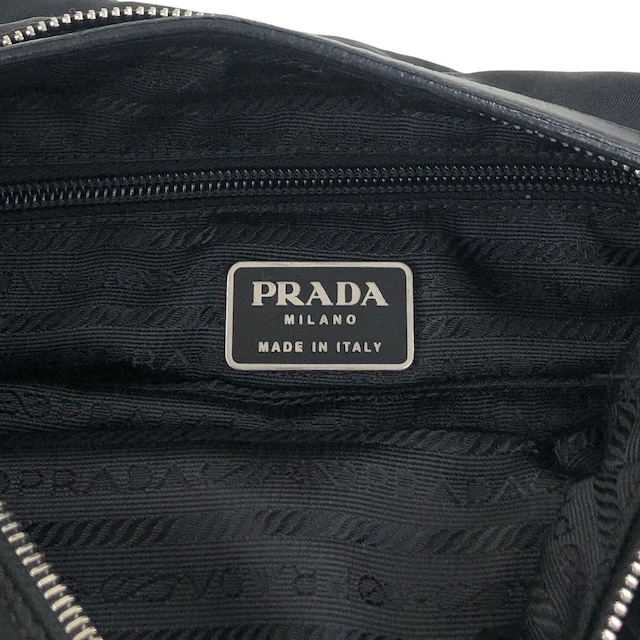 PRADA プラダ ショルダーバッグ ブラック トライアングルロゴ ナイロン ホーボーバッグ セミショルダー vintage ヴィンテージ オールド 7c33nu