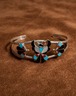 【ZUNI】Turquoise & Shell Inlay Silver Cuff Bangle by B. Waatsa