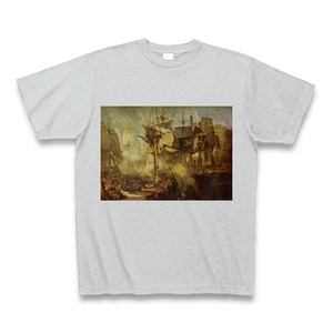 トラファルガーの海戦（ウィリアム・ターナー）：厳選名画Tシャツコレクション（グレー）