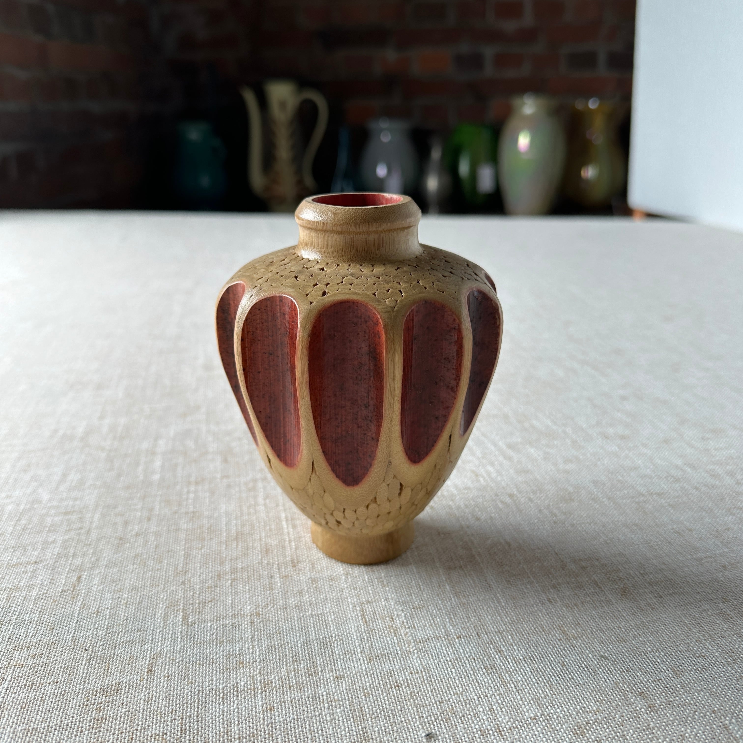 60-80’s,Japanese Wooden Flower Vase