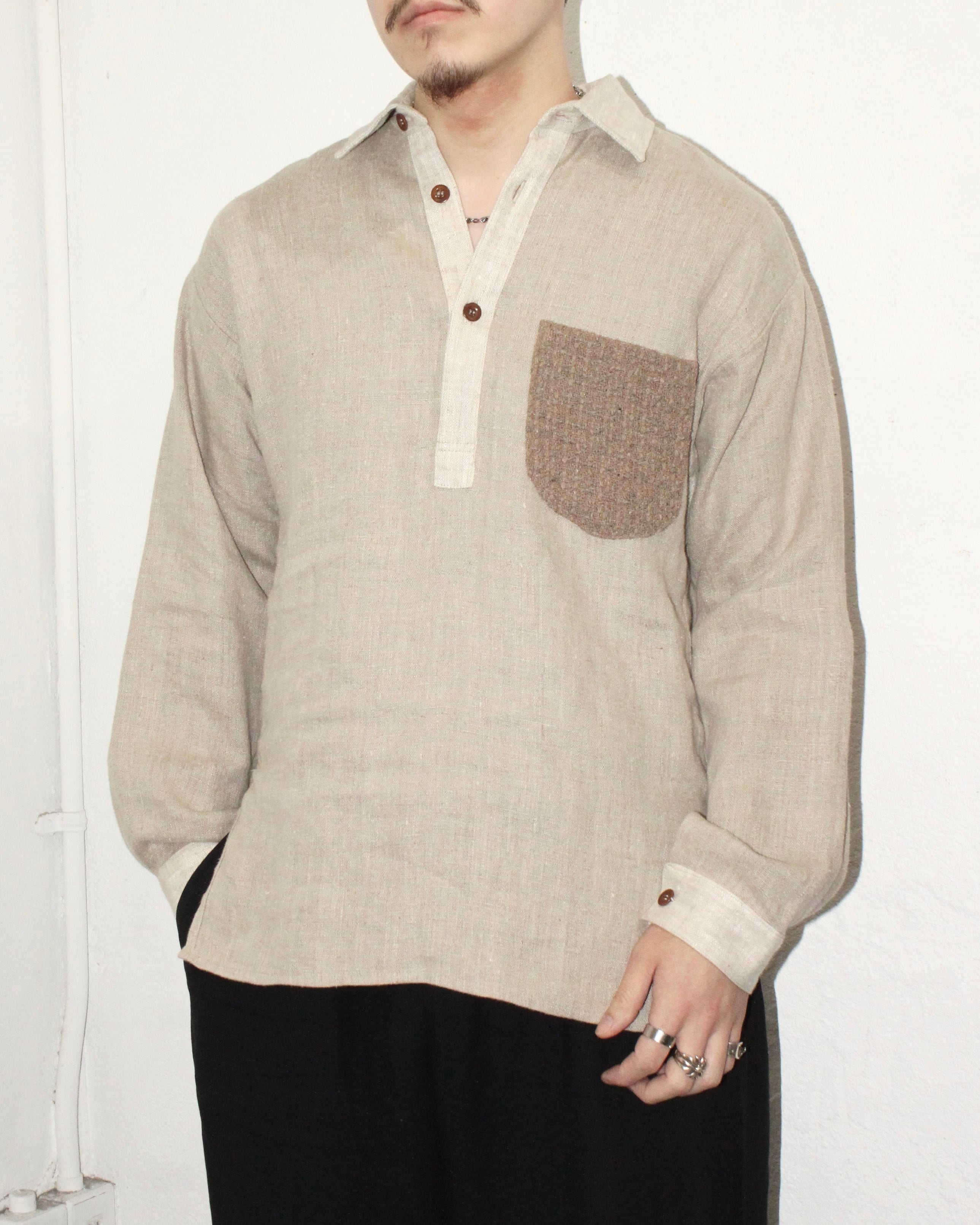 FRANK LEDER Heavy Linen P/O Shirt GERMANY製