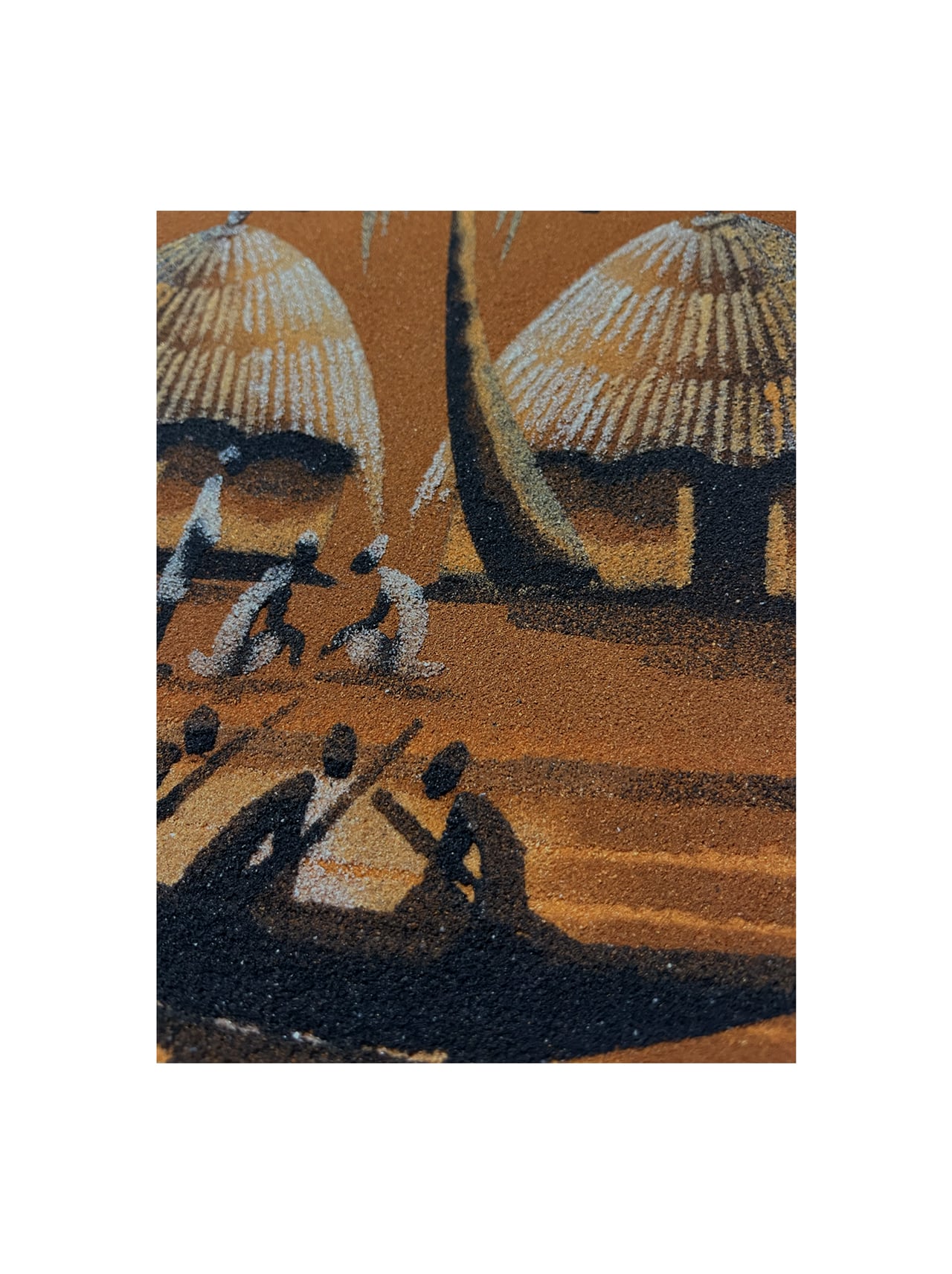 セネガル ゴレ島 砂絵 Sand Art｜アフリカンアート 砂の絵画 村の風景