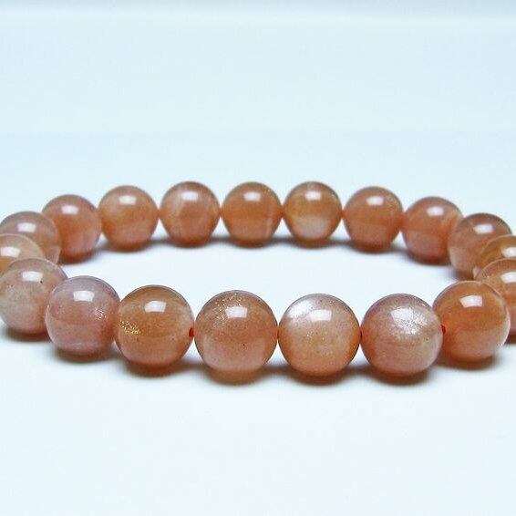 オレンジムーンストーン ブレスレット 10mm 一点物 メール便可 [M便 1/10] 111-48526