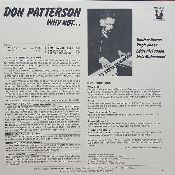 Don Patterson / Why Not... [MR 5148] - 画像2