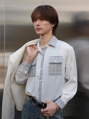 【ALUDE SELECT】blue 2pocket shirt
