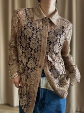 CHICOS gold lace shirt-5192-3